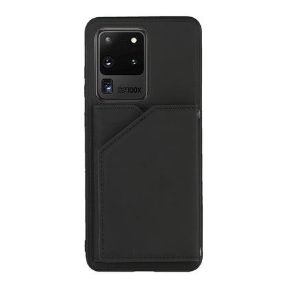 For Samsung Galaxy S20 Ultra Skin Feel PU + TPU + PC Back Cover Shockproof Case with Card Slots & Holder & Photo Frame(Black) - Galaxy Phone Cases by buy2fix | Online Shopping UK | buy2fix