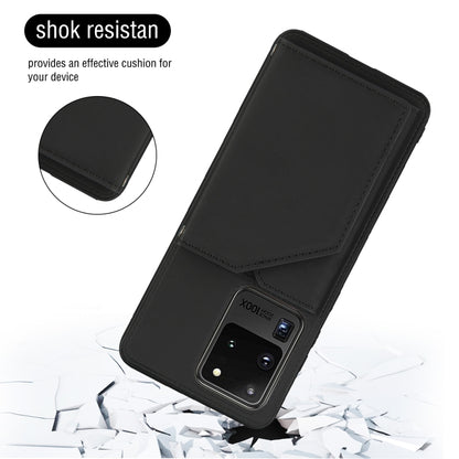 For Samsung Galaxy S20 Ultra Skin Feel PU + TPU + PC Back Cover Shockproof Case with Card Slots & Holder & Photo Frame(Black) - Galaxy Phone Cases by buy2fix | Online Shopping UK | buy2fix
