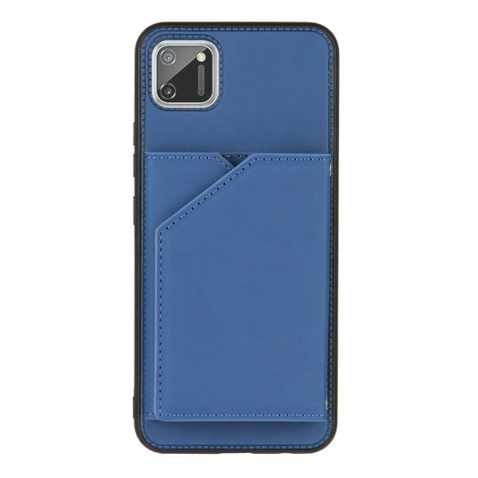 For OPPO Realme C11 Skin Feel PU + TPU + PC Back Cover Shockproof Case with Card Slots & Holder & Photo Frame(Royal Blue) - Realme Cases by buy2fix | Online Shopping UK | buy2fix