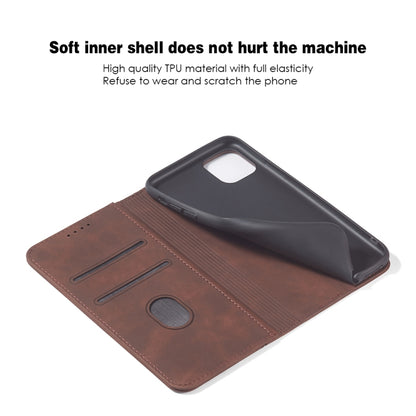 For iPhone 11 Skin-feel Calfskin Texture Magnetic Dual-Fold Horizontal Flip Leather Case with Holder & Card Slots & Wallet (Coffee) - iPhone 11 Cases by buy2fix | Online Shopping UK | buy2fix