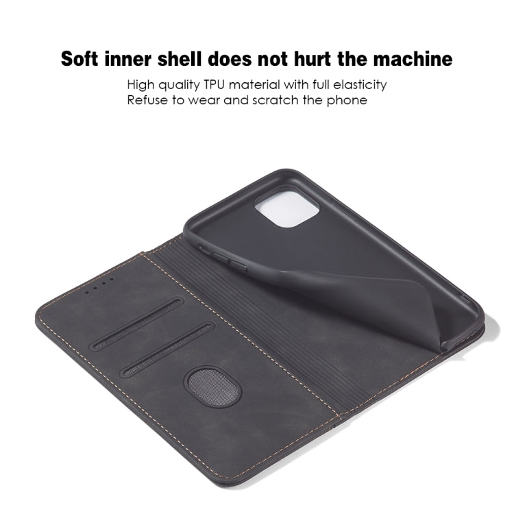 For iPhone 12 Pro Max Skin-feel Calfskin Texture Magnetic Dual-Fold Horizontal Flip Leather Case with Holder & Card Slots & Wallet(Black) - iPhone 12 Pro Max Cases by buy2fix | Online Shopping UK | buy2fix