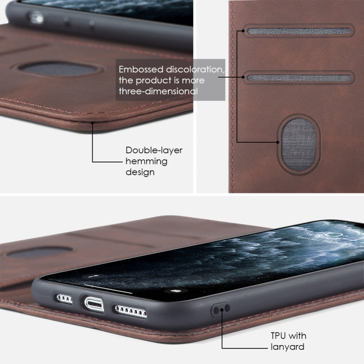 For iPhone 12 Pro Max Skin-feel Calfskin Texture Magnetic Dual-Fold Horizontal Flip Leather Case with Holder & Card Slots & Wallet(Black) - iPhone 12 Pro Max Cases by buy2fix | Online Shopping UK | buy2fix