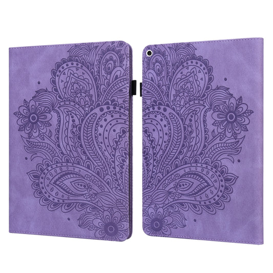 Peacock Embossed Pattern TPU + PU Horizontal Flip Leather Case with Holder & Card Slots & Wallet & Sleep / Wake-up Function For iPad 9.7 (2017) & (2018)(Purple) - iPad 9.7 (2018) & (2017) Cases by buy2fix | Online Shopping UK | buy2fix