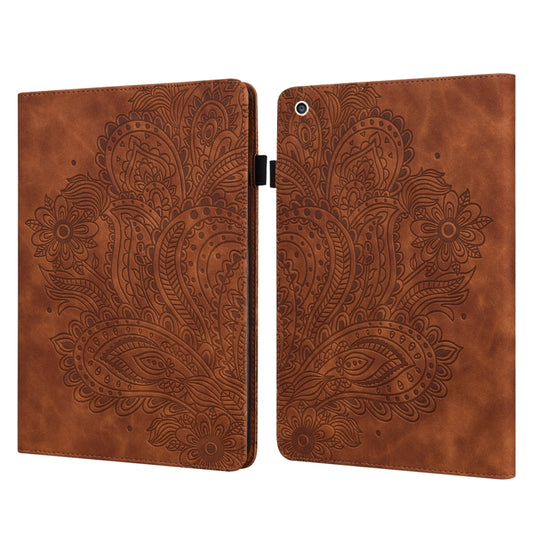 Peacock Embossed Pattern TPU + PU Horizontal Flip Leather Case with Holder & Card Slots & Wallet & Sleep / Wake-up Function For iPad mini (2019) / mini 4 / mini 3 / mini 2 / mini(Brown) - iPad mini (2019) / mini 5 Cases by buy2fix | Online Shopping UK | buy2fix