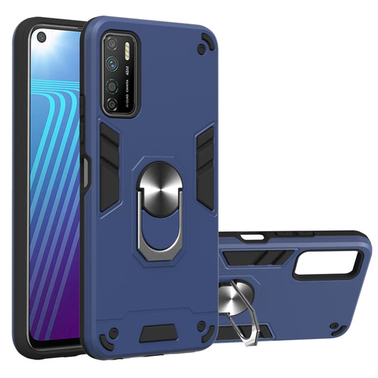 For Infinix Note 7 Lite Armour Series PC + TPU Protective Case with Ring Holder(Royal Blue) - Infinix Cases by idewei | Online Shopping UK | buy2fix
