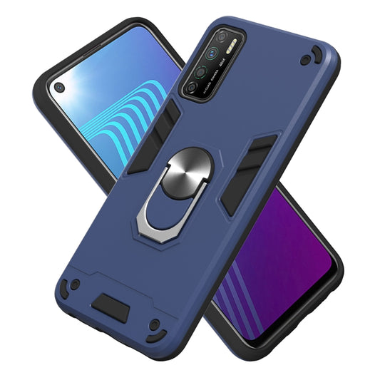 For Infinix Note 7 Lite Armour Series PC + TPU Protective Case with Ring Holder(Royal Blue) - Infinix Cases by idewei | Online Shopping UK | buy2fix