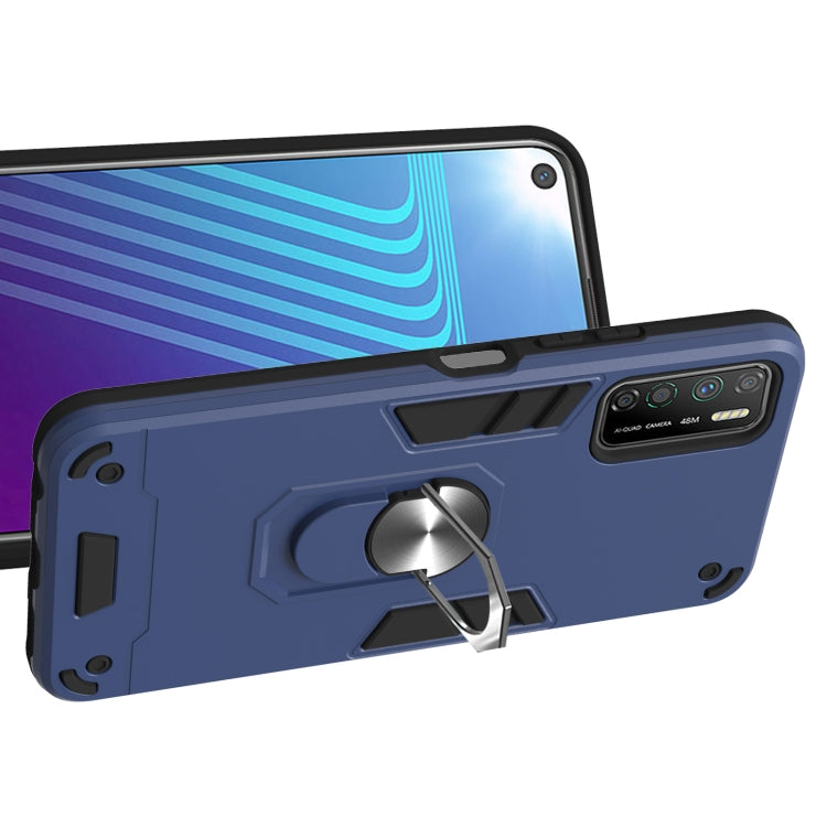 For Infinix Note 7 Lite Armour Series PC + TPU Protective Case with Ring Holder(Royal Blue) - Infinix Cases by idewei | Online Shopping UK | buy2fix