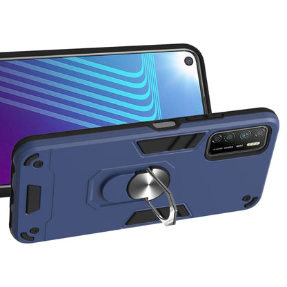 For Infinix Note 7 Lite Armour Series PC + TPU Protective Case with Ring Holder(Royal Blue) - Infinix Cases by idewei | Online Shopping UK | buy2fix