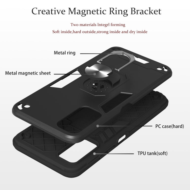 For Infinix Note 7 Lite Armour Series PC + TPU Protective Case with Ring Holder(Royal Blue) - Infinix Cases by idewei | Online Shopping UK | buy2fix