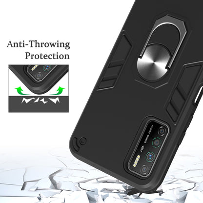 For Infinix Note 7 Lite Armour Series PC + TPU Protective Case with Ring Holder(Royal Blue) - Infinix Cases by idewei | Online Shopping UK | buy2fix