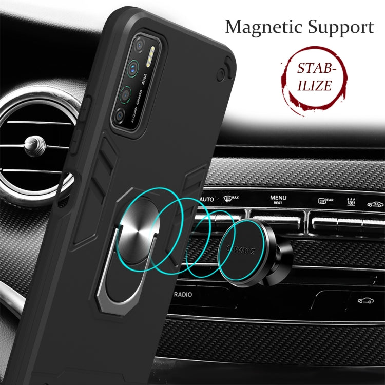For Infinix Note 7 Lite Armour Series PC + TPU Protective Case with Ring Holder(Royal Blue) - Infinix Cases by idewei | Online Shopping UK | buy2fix