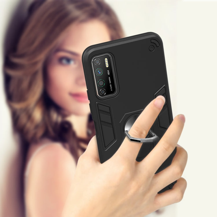 For Infinix Note 7 Lite Armour Series PC + TPU Protective Case with Ring Holder(Royal Blue) - Infinix Cases by idewei | Online Shopping UK | buy2fix