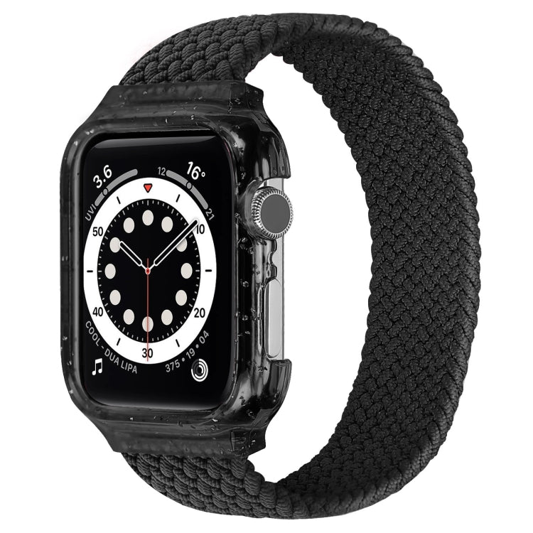 Weave Wrist Strap Watch Bands with Frame For Apple Watch Series 9&8&7 41mm / SE 3&SE 2&6&SE&5&4 40mm / 3&2&1 38mm, Length:140mm(Black) - Watch Bands by buy2fix | Online Shopping UK | buy2fix