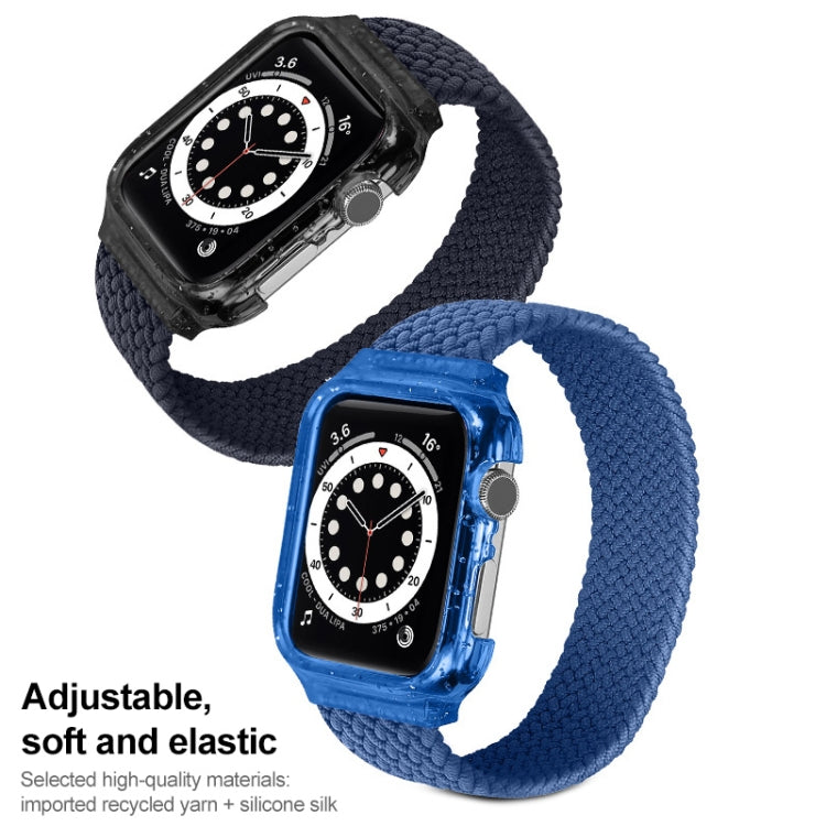 Weave Wrist Strap Watch Bands with Frame For Apple Watch Series 9&8&7 41mm / SE 3&SE 2&6&SE&5&4 40mm / 3&2&1 38mm, Length:140mm(Black) - Watch Bands by buy2fix | Online Shopping UK | buy2fix