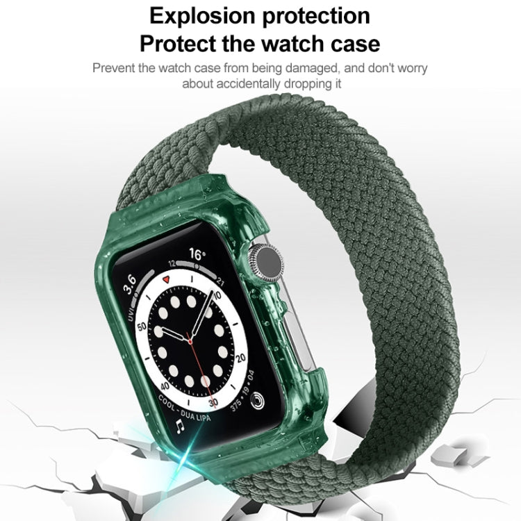 Weave Wrist Strap Watch Bands with Frame For Apple Watch Series 9&8&7 41mm / SE 3&SE 2&6&SE&5&4 40mm / 3&2&1 38mm, Length:140mm(Black) - Watch Bands by buy2fix | Online Shopping UK | buy2fix