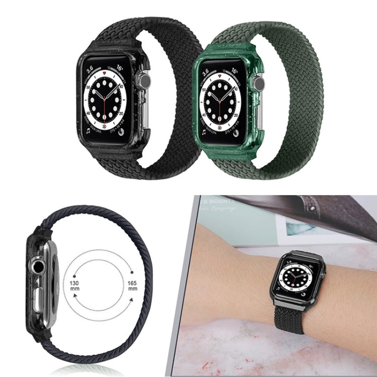 Weave Wrist Strap Watch Bands with Frame For Apple Watch Series 9&8&7 41mm / SE 3&SE 2&6&SE&5&4 40mm / 3&2&1 38mm, Length:140mm(Black) - Watch Bands by buy2fix | Online Shopping UK | buy2fix