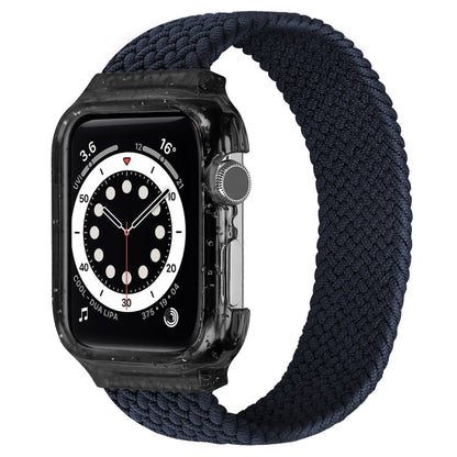 Weave Wrist Strap Watch Bands with Frame For Apple Watch Series 9&8&7 41mm / SE 3&SE 2&6&SE&5&4 40mm / 3&2&1 38mm, Length:140mm(Charcoal) - Watch Bands by buy2fix | Online Shopping UK | buy2fix