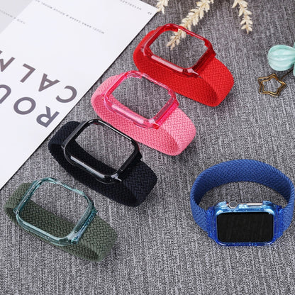 Weave Wrist Strap Watch Bands with Frame For Apple Watch Series 9&8&7 41mm / SE 3&SE 2&6&SE&5&4 40mm / 3&2&1 38mm, Length:140mm(Charcoal) - Watch Bands by buy2fix | Online Shopping UK | buy2fix