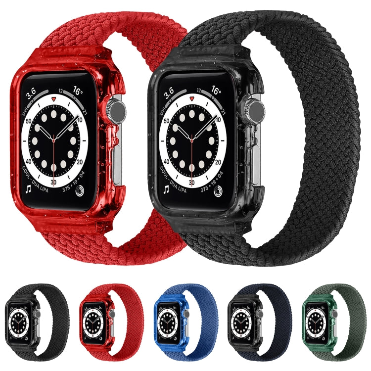 Weave Wrist Strap Watch Bands with Frame For Apple Watch Series 9&8&7 41mm / SE 3&SE 2&6&SE&5&4 40mm / 3&2&1 38mm, Length:140mm(Black) - Watch Bands by buy2fix | Online Shopping UK | buy2fix