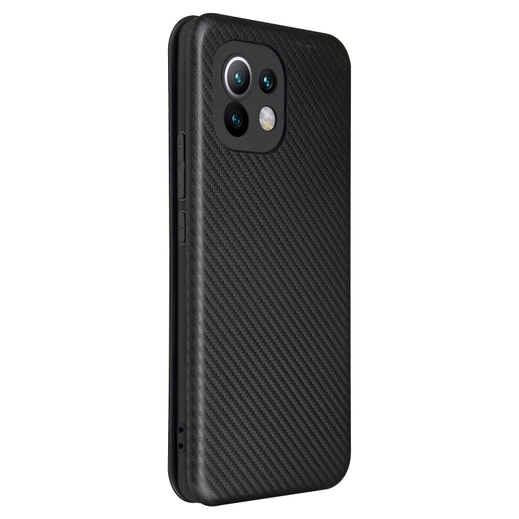 For Xiaomi Mi 11 Carbon Fiber Texture Horizontal Flip TPU + PC + PU Leather Case with Card Slot(Black) - Xiaomi Cases by buy2fix | Online Shopping UK | buy2fix