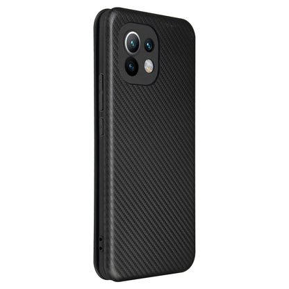 For Xiaomi Mi 11 Carbon Fiber Texture Horizontal Flip TPU + PC + PU Leather Case with Card Slot(Black) - Xiaomi Cases by buy2fix | Online Shopping UK | buy2fix