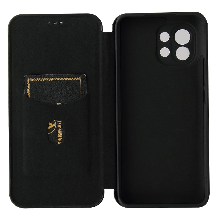 For Xiaomi Mi 11 Carbon Fiber Texture Horizontal Flip TPU + PC + PU Leather Case with Card Slot(Black) - Xiaomi Cases by buy2fix | Online Shopping UK | buy2fix