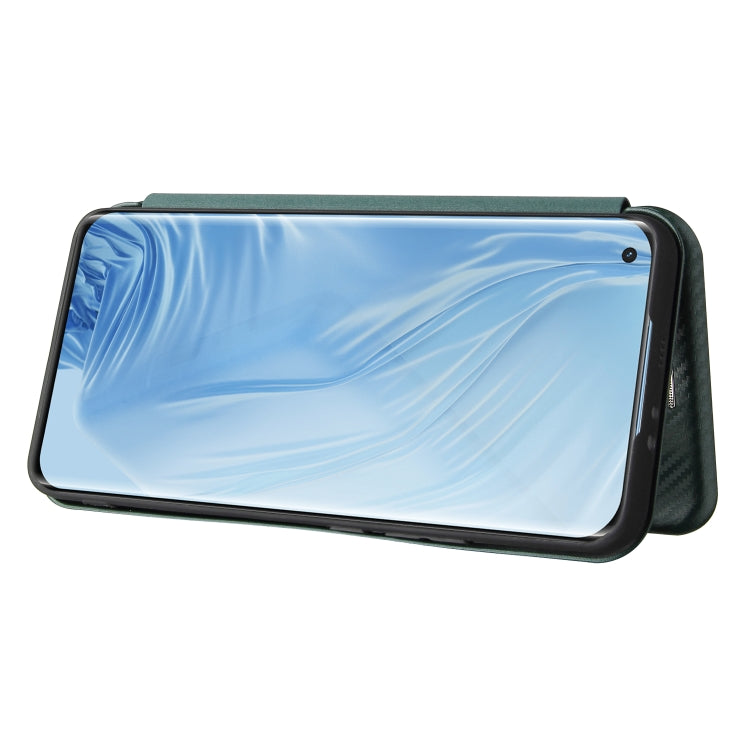 For Xiaomi Mi 11 Carbon Fiber Texture Horizontal Flip TPU + PC + PU Leather Case with Card Slot(Green) - Xiaomi Cases by buy2fix | Online Shopping UK | buy2fix