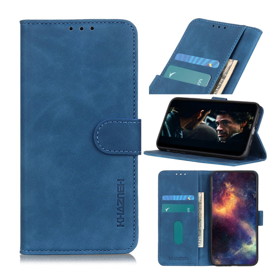 For OPPO Reno5 Pro+ 5G / Find X3 Neo KHAZNEH Retro Texture PU + TPU Horizontal Flip Leather Case with Holder & Card Slots & Wallet(Blue) - OPPO Cases by buy2fix | Online Shopping UK | buy2fix