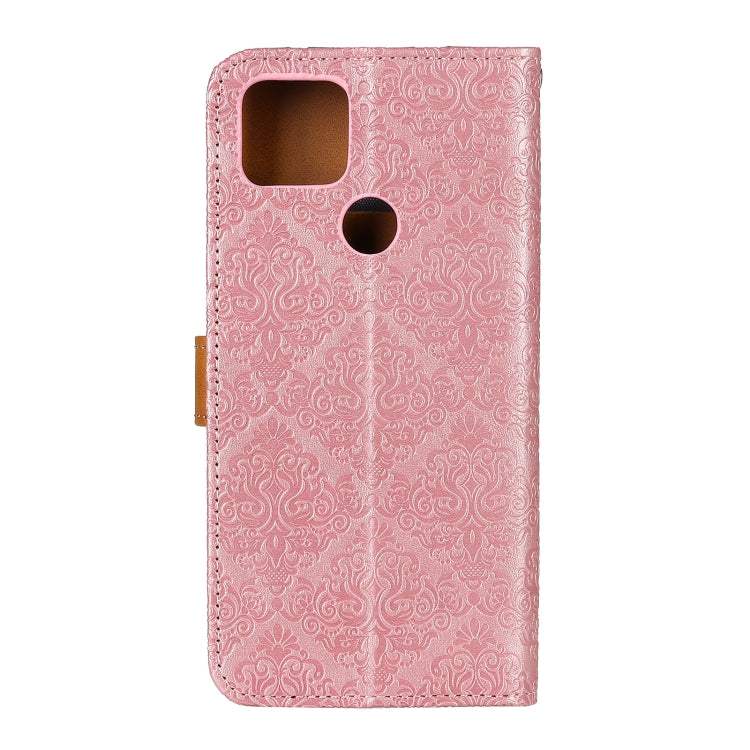 For Xiaomi Redmi 9C European Floral Embossed Copper Buckle Horizontal Flip PU Leather Case with Holder & Card Slots & Wallet & Photo Frame(Pink) - Xiaomi Cases by buy2fix | Online Shopping UK | buy2fix