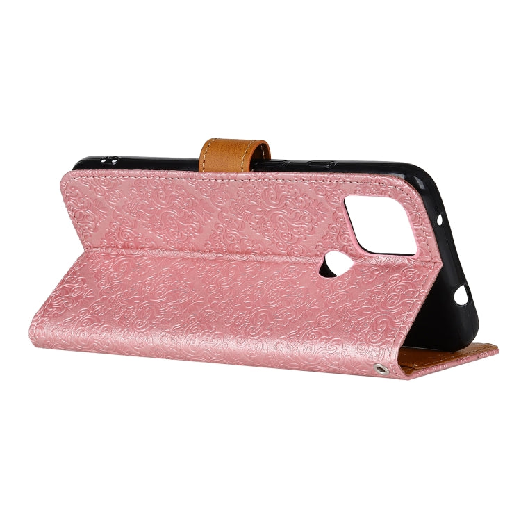 For Xiaomi Redmi 9C European Floral Embossed Copper Buckle Horizontal Flip PU Leather Case with Holder & Card Slots & Wallet & Photo Frame(Pink) - Xiaomi Cases by buy2fix | Online Shopping UK | buy2fix