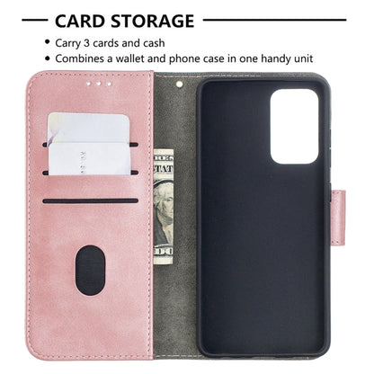 For Samsung Galaxy A52 5G Matching Color Crocodile Texture Horizontal Flip PU Leather Case with Wallet & Holder & Card Slots(Rose Gold) by buy2fix