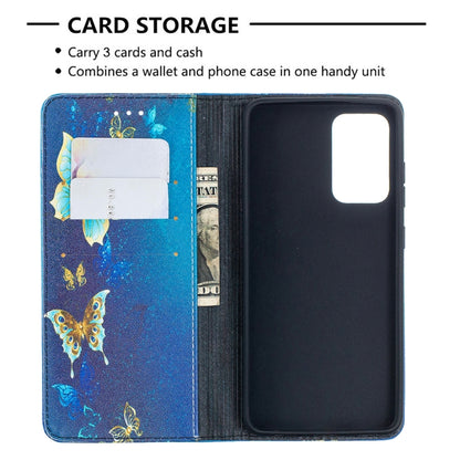 For Samsung Galaxy A52 5G/ 4G Colored Drawing Pattern Invisible Magnetic Horizontal Flip PU Leather Case with Holder & Card Slots & Wallet(Kingdee) by buy2fix