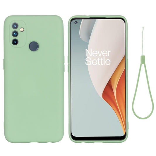 For OnePlus Nord N100 Pure Color Liquid Silicone Shockproof Full Coverage Case(Green) - OnePlus Cases by buy2fix | Online Shopping UK | buy2fix