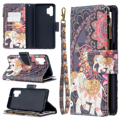 For Samsung Galaxy A32 5G Colored Drawing Pattern Zipper Horizontal Flip Leather Case with Holder & Card Slots & Wallet(Flower Elephants) by buy2fix
