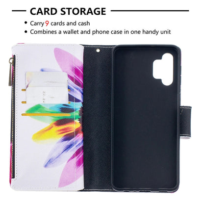 For Samsung Galaxy A32 5G Colored Drawing Pattern Zipper Horizontal Flip Leather Case with Holder & Card Slots & Wallet(Sun Flower) by buy2fix