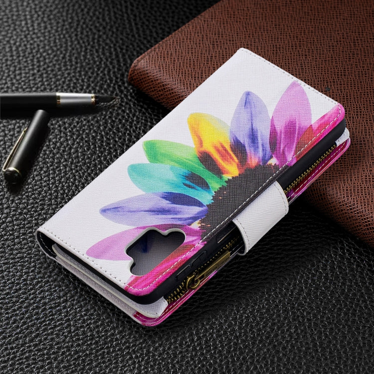 For Samsung Galaxy A32 5G Colored Drawing Pattern Zipper Horizontal Flip Leather Case with Holder & Card Slots & Wallet(Sun Flower) by buy2fix