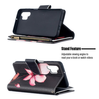 For Samsung Galaxy A32 5G Colored Drawing Pattern Zipper Horizontal Flip Leather Case with Holder & Card Slots & Wallet(Lotus) by buy2fix