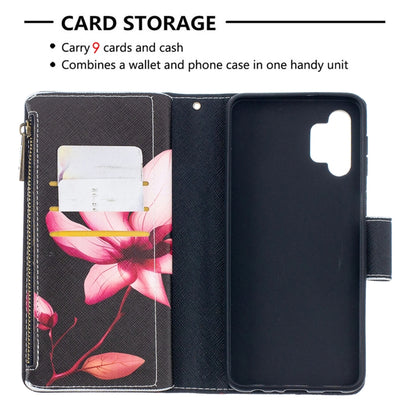 For Samsung Galaxy A32 5G Colored Drawing Pattern Zipper Horizontal Flip Leather Case with Holder & Card Slots & Wallet(Lotus) by buy2fix