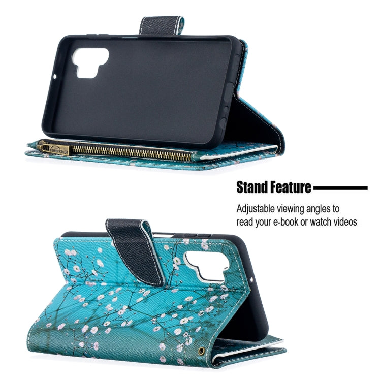 For Samsung Galaxy A32 5G Colored Drawing Pattern Zipper Horizontal Flip Leather Case with Holder & Card Slots & Wallet(Plum Blossom) by buy2fix