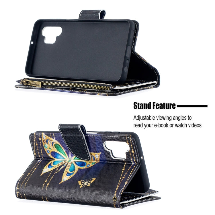 For Samsung Galaxy A32 5G Colored Drawing Pattern Zipper Horizontal Flip Leather Case with Holder & Card Slots & Wallet(Big Butterfly) by buy2fix