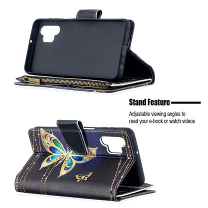 For Samsung Galaxy A32 5G Colored Drawing Pattern Zipper Horizontal Flip Leather Case with Holder & Card Slots & Wallet(Big Butterfly) by buy2fix