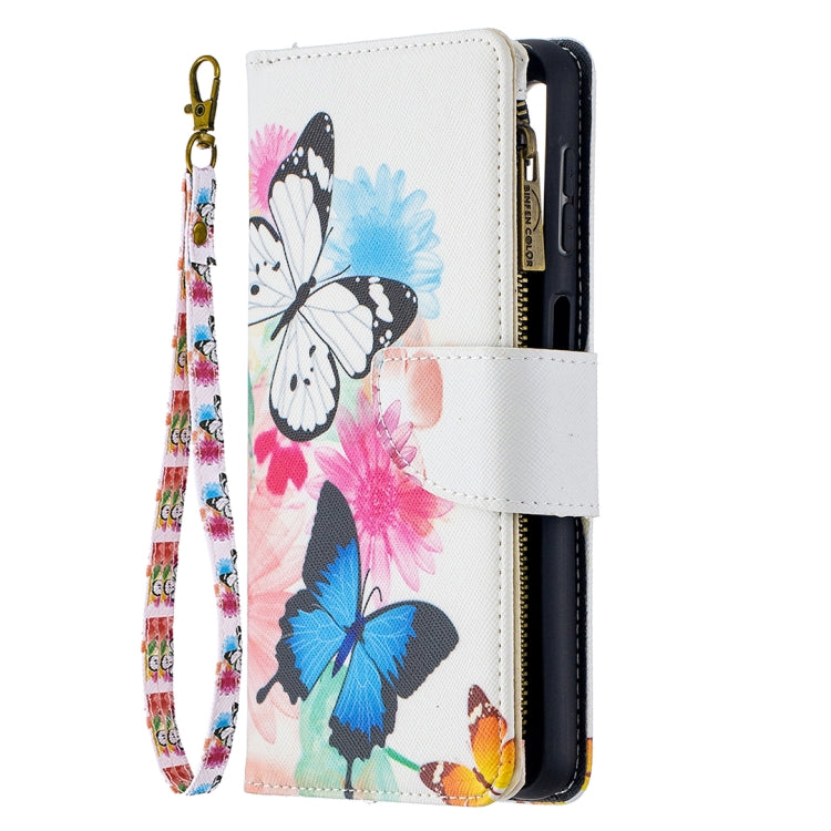 For Samsung Galaxy A32 5G Colored Drawing Pattern Zipper Horizontal Flip Leather Case with Holder & Card Slots & Wallet(Two Butterflies) by buy2fix