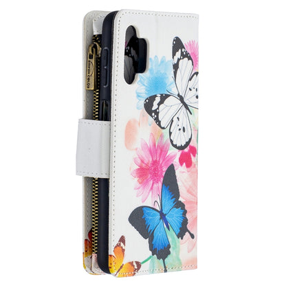 For Samsung Galaxy A32 5G Colored Drawing Pattern Zipper Horizontal Flip Leather Case with Holder & Card Slots & Wallet(Two Butterflies) by buy2fix