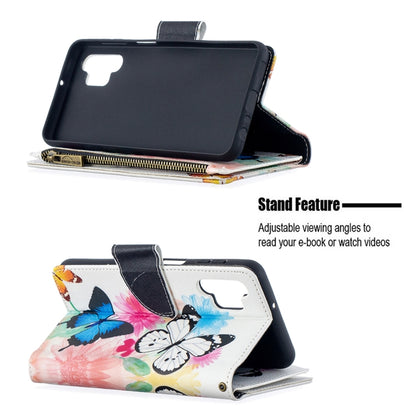 For Samsung Galaxy A32 5G Colored Drawing Pattern Zipper Horizontal Flip Leather Case with Holder & Card Slots & Wallet(Two Butterflies) by buy2fix