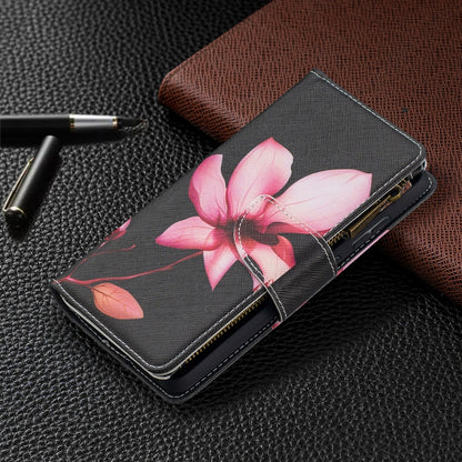 For Samsung Galaxy A52 5G / 4G Colored Drawing Pattern Zipper Horizontal Flip Leather Case with Holder & Card Slots & Wallet(Lotus) - Galaxy Phone Cases by buy2fix | Online Shopping UK | buy2fix