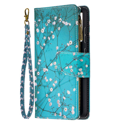 For Samsung Galaxy A52 5G / 4G Colored Drawing Pattern Zipper Horizontal Flip Leather Case with Holder & Card Slots & Wallet(Plum Blossom) by buy2fix