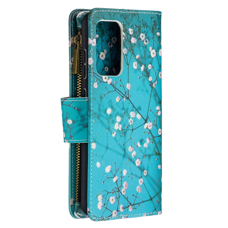For Samsung Galaxy A52 5G / 4G Colored Drawing Pattern Zipper Horizontal Flip Leather Case with Holder & Card Slots & Wallet(Plum Blossom) by buy2fix