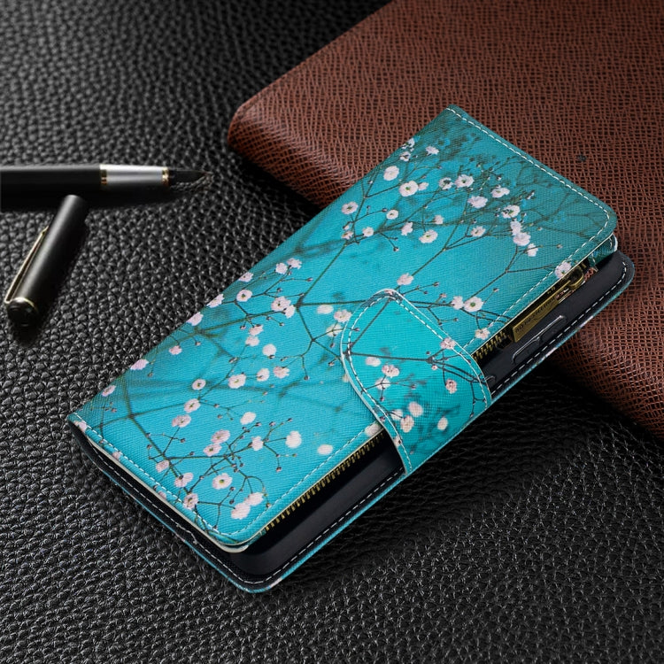 For Samsung Galaxy A52 5G / 4G Colored Drawing Pattern Zipper Horizontal Flip Leather Case with Holder & Card Slots & Wallet(Plum Blossom) by buy2fix