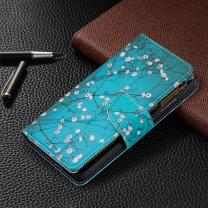 For Samsung Galaxy A52 5G / 4G Colored Drawing Pattern Zipper Horizontal Flip Leather Case with Holder & Card Slots & Wallet(Plum Blossom) by buy2fix