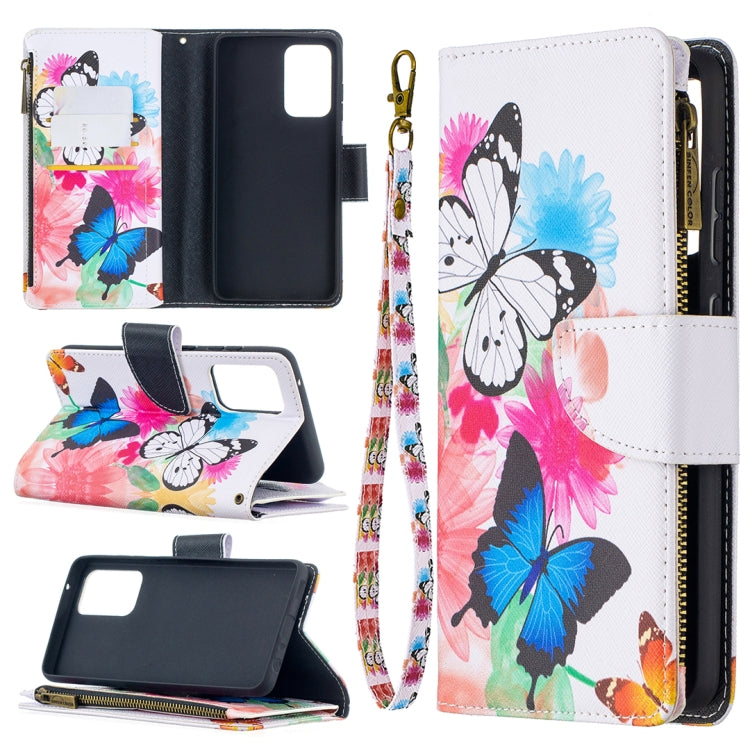 For Samsung Galaxy A52 5G / 4G Colored Drawing Pattern Zipper Horizontal Flip Leather Case with Holder & Card Slots & Wallet(Two Butterflies) - Galaxy Phone Cases by buy2fix | Online Shopping UK | buy2fix